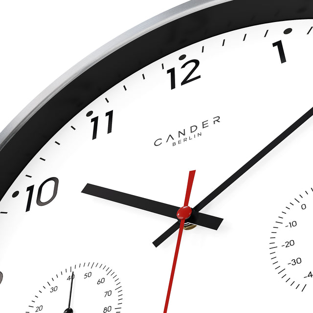 MNU 3330 White silent radio controlled wall clock 30.5 cm