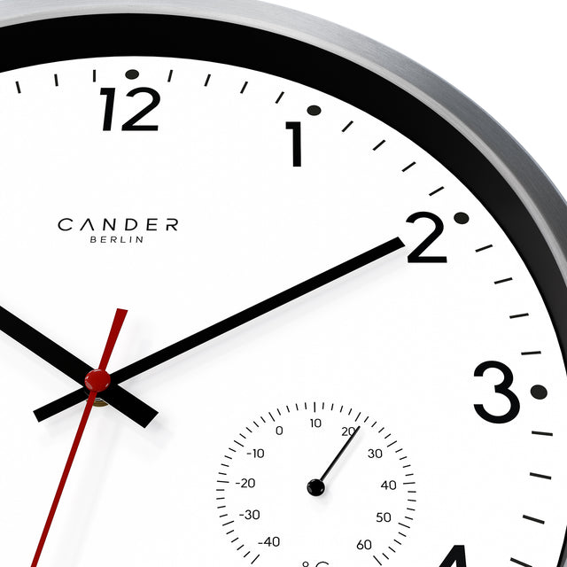 MNU 3330 White silent radio controlled wall clock 30.5 cm