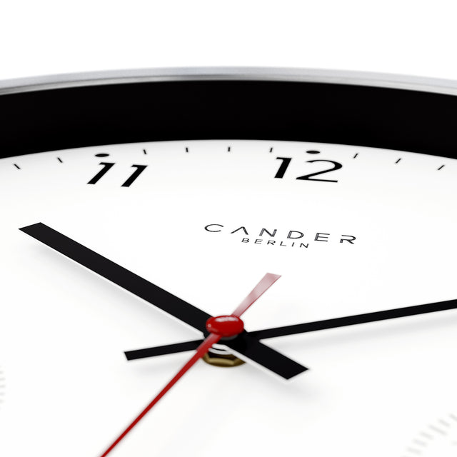 MNU 3330 White silent radio controlled wall clock 30.5 cm