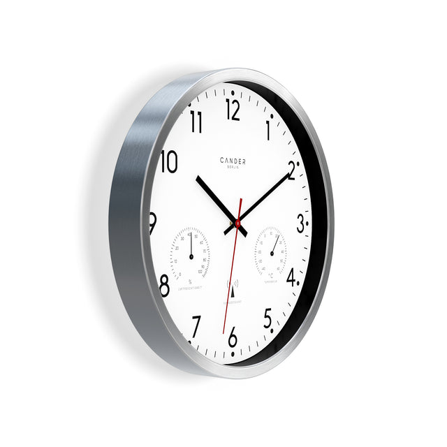 MNU 3330 White silent radio controlled wall clock 30.5 cm