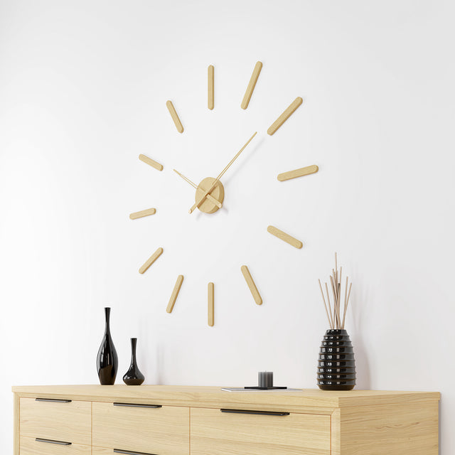 MNU 81080 E Silent XXL 3D wooden wall clock 100 cm