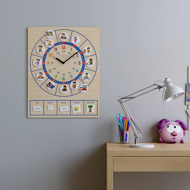 MNU 11835 H Silent children's wall clock with magnet pictures 40 cm