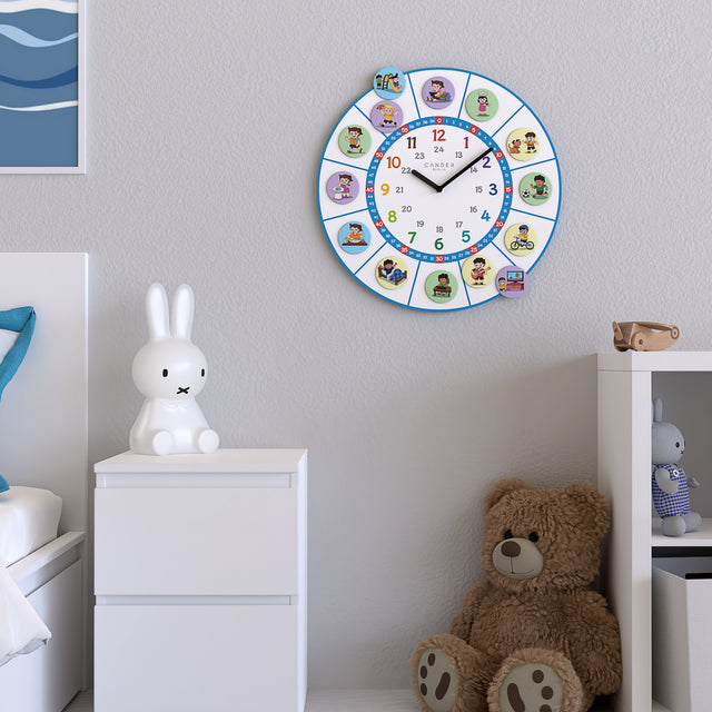MNU 11040 S Silent children's wall clock with 40 cm magnet pictures