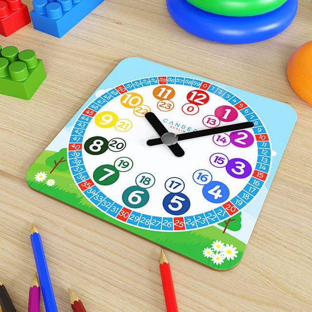 MNU 1030 S Silent children's wall clock with toy learning clock