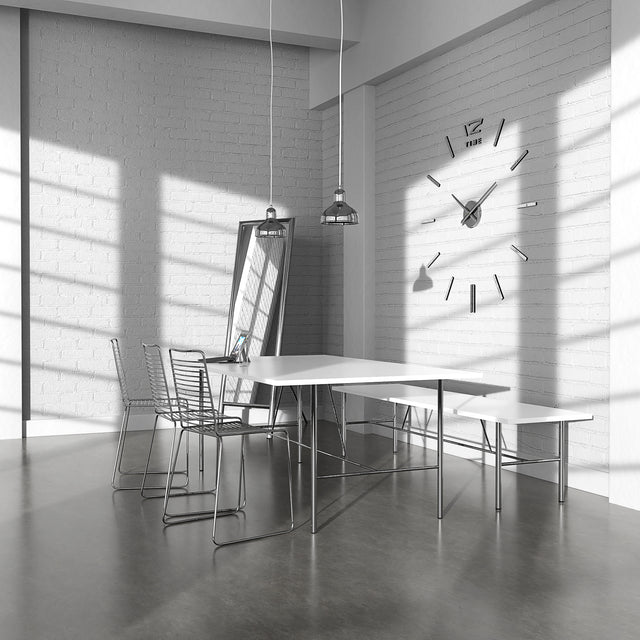 MNU 0280 W XXL Silver 3D acrylic wall clock