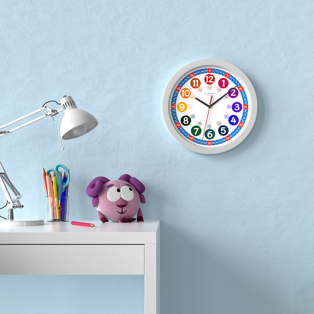 MNU 1030 S Silent children's wall clock with toy learning clock