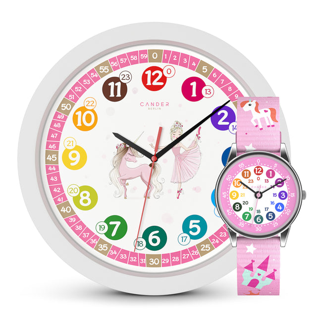 MNU 1730 children's wall clock and MNA 1230 E wristwatch