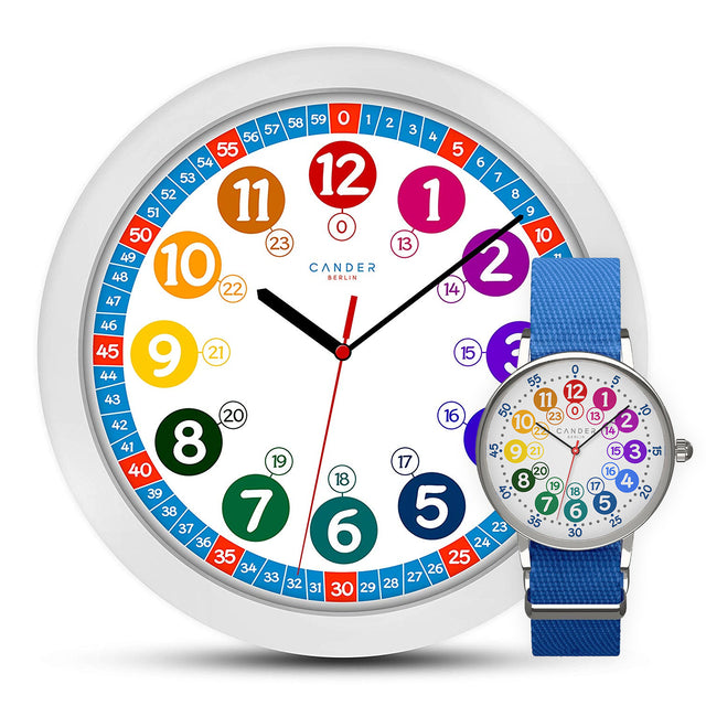 MNU 1030 S children's wall clock and MNA 1030 J wristwatch