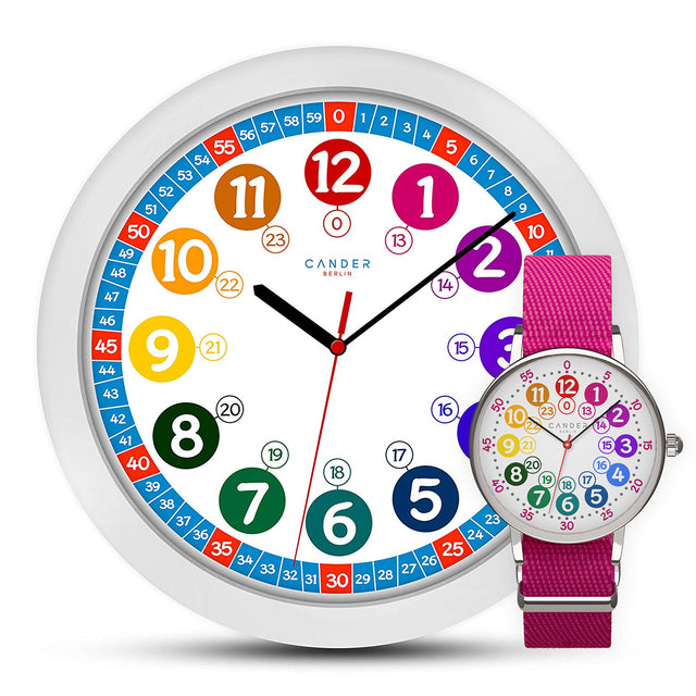 MNU 1030 S children's wall clock and MNA 1030 M wristwatch
